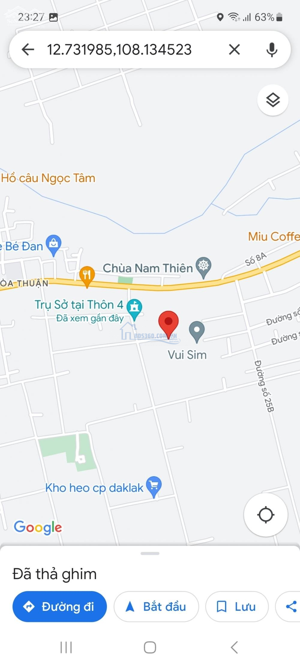 Chính chủ bán đất sào phun hồng tại trụ sở thôn 4 xã hòa thuận tp bmt