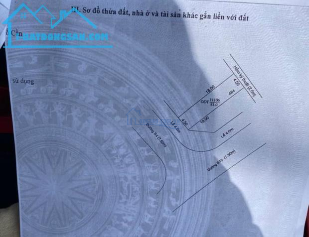 BÁN NỀN 4B4 KDC PHÚ AN - DT 4,5 X 18 - GIÁ 2 TỶ 250 TR - LH 0949946604 MR QUÝ.