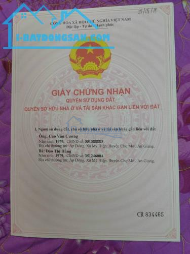 HOT  !!! ĐẤT Chính Chủ - Giá Tốt - Bán Nhanh Lô Đất tại Tỉnh Lộ 946, Xã Hòa An,  Chợ Mới,