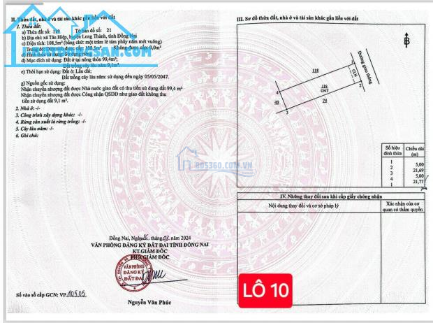 Tôi có 6 lô đất 96m2 liền kề chỉ 1 tỷ/lô ở Long Thành gần chợ, dân đông, cách QL51 4,2km