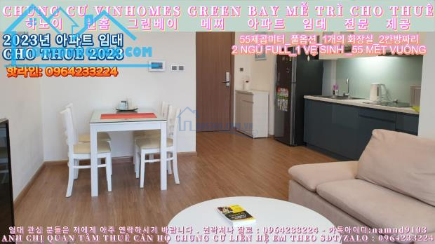 (Chung Cư Vinhomes Green Bay Mễ Trì) Cho Thuê Căn 2 Ngủ Full Giá Thương Lượng