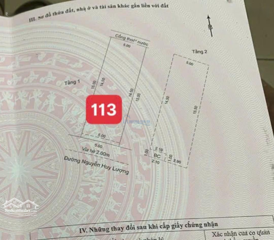 Nhà 2 Tầng Mặt Tiền Đường 5M5 Lề 2M .Nguyễn Huy Lượng, Quận Thanh Khê, Gần Biển S= 75M2.Giá: 4.1Tỷ.