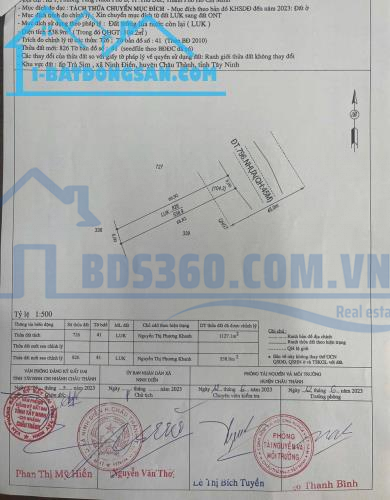 Cần bán lô đất mặt tiền DT 796, Ấp Trà Sim, Ninh Điền, H.Châu Thành, Tây Ninh