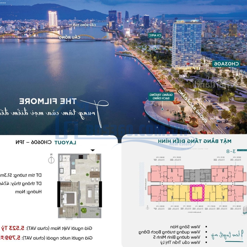 Bán Căn Hộ 1 Phòng Ngủ 51.3M2, View Sông Hàn, Phố Đi Bộ Bạch Đằng Tại Quận Hải Châu, Đà Nẵng