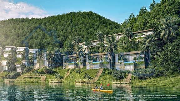 Biệt thự nghỉ dưỡng mặt hồ Hòa Bình Lakeside Village, cam kết cho thuê. Giá từ 46tr/m2