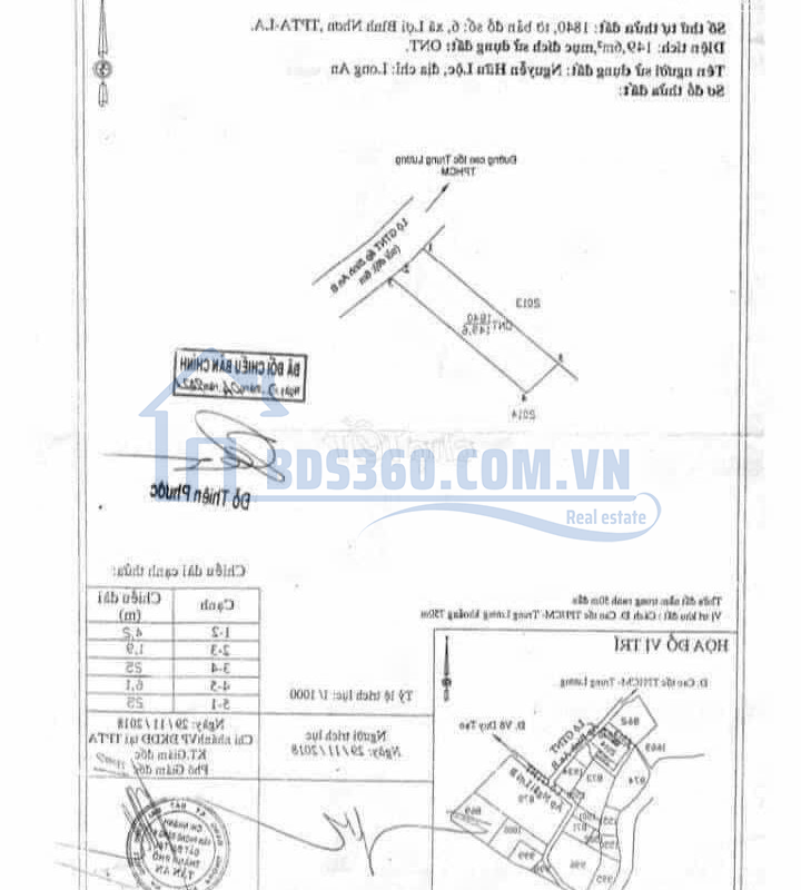 Đất Mt đường liên ấp, xã Lợi Bình Nhơn gần vành đai TP Tân An