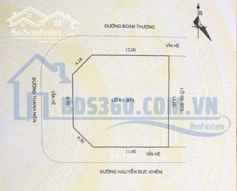 Bán đất góc 3 Mặt tiền Thanh Niên - Quang Trung - TP Hải Dương