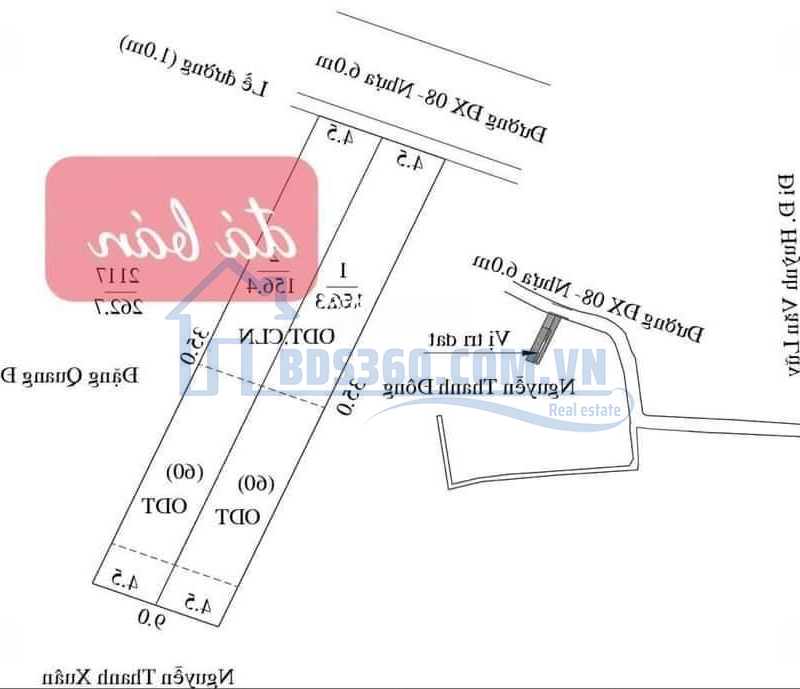 Bán Đất Mặt Tiền Dx08 Phú Mỹ, Sát Bên Dx02 Mới Làm Xong. Diện Tích: 4M5 Dài 35M, 156M2 Chỉ 2Ty690. Lh Việt