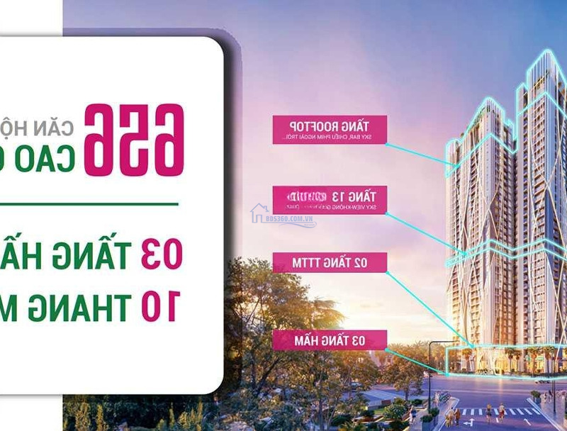 Bán Chung Cư Cao Cấp The Fibonan Giá 4X/M2, Hỗ Trợ Bank, Qt 80 Triệu