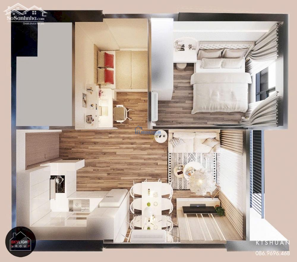 Bán căn 1,5 phòng ngủ tầng trung và tầng cao Grandhome, Yên Phong, Bắc Ninh