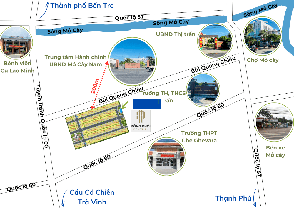 NỀN THỔ CƯ ĐƯỜNG NHỰA 10M GẦN ỦY BAN HUYỆN MỎ CÀY NAM BẾN TRE