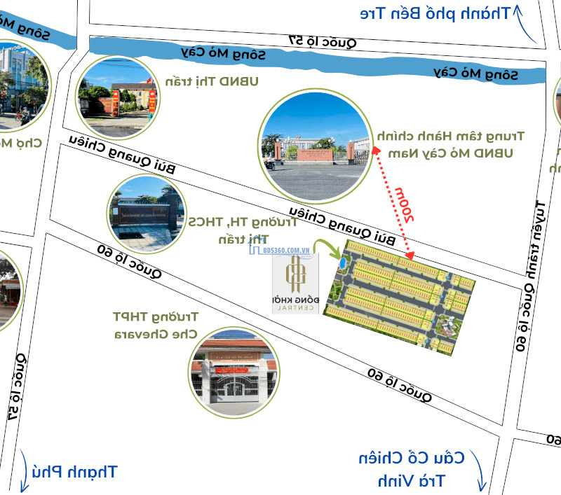 NỀN THỔ CƯ ĐƯỜNG NHỰA 10M GẦN ỦY BAN HUYỆN MỎ CÀY NAM BẾN TRE