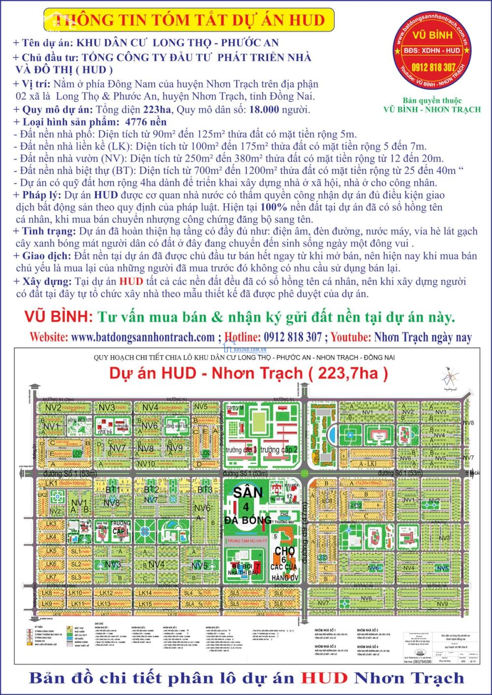 Mua bán, nhận ký gửi đất nền dự án XDHN, HUD, Ecosun, Thành Hưng Nhơn Trạch, Đồng Nai