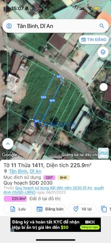 Bán đất Nguyễn Thị Tươi, Tân Bình, Dĩ An: 6,6 x 34, giá 3,55 tỷ.