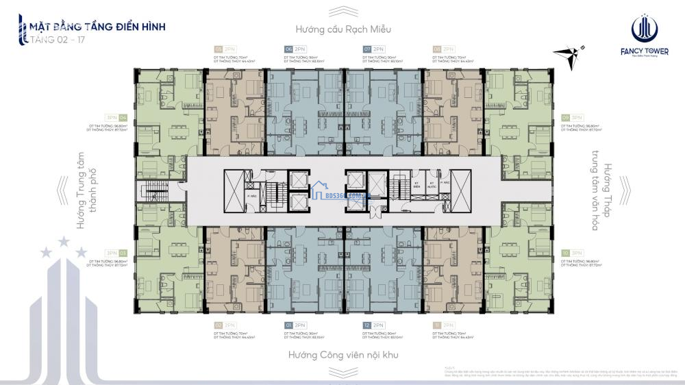 CĂN HỘ 64M2 2PN VIEW CÔNG VIÊN CHUNG CƯ KĐT HƯNG PHÚ