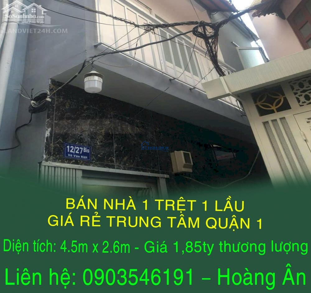 CHÍNH CHỦ BÁN NHÀ 1 TRỆT 1 LẦU GIÁ RẺ TRUNG TÂM QUẬN 1