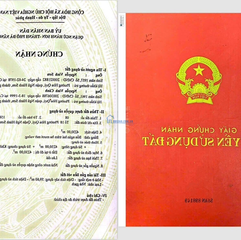 Bán Lô Đất 4Mặt Tiềnđường Nam Kỳ Khởi Nghĩa, Phường Hòa Qúy, Quận Ngũ Hành Sơn, Tp. Đà Nẵng