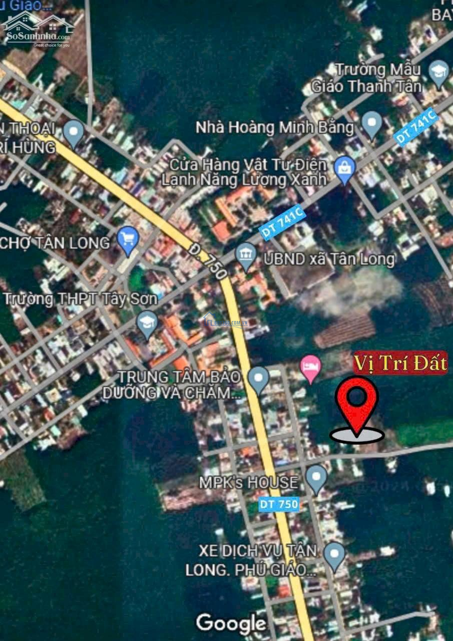 Bán lô đất ngay UBND Tân Long, mặt tiền nhựa tc 100 chỉ cần 250 triệu