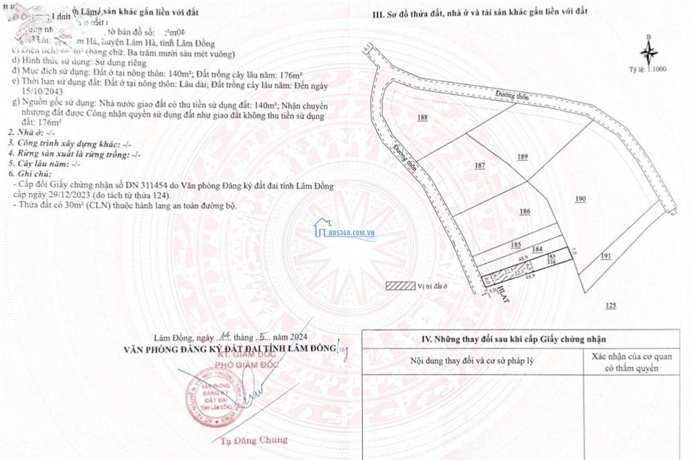 Chỉ với 3.3 tỷ là có ngay lô đất 316m2 sẵn thổ cư tại Nam Hà Lâm Đồng