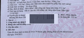 Bán đất thổ cư sổ hồng riêng tại Suối Rao, Châu Đức, hồ Suối Rao