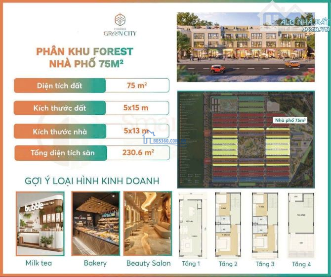 VINHOMES GREEN CITY – Cơ hội sở hữu nhà phố giá chỉ bằng căn hộ 2PN